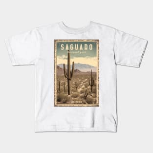 Saguaro vintage national park Kids T-Shirt